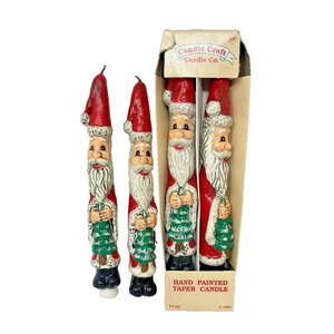 Vintage Candles Christmas Santa Claus 1994 Set of 4 *One Damaged*